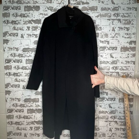 Talbots | women long black wool blend dress coat - Picture 9 of 12